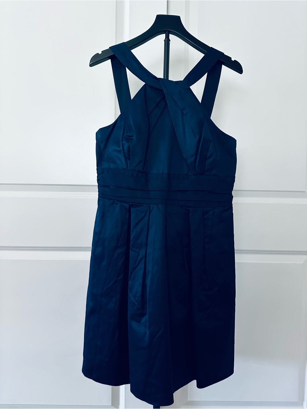 Women’s David’s Bridal Navy Blue Sleeveless Bridesmaid Dress Size 12